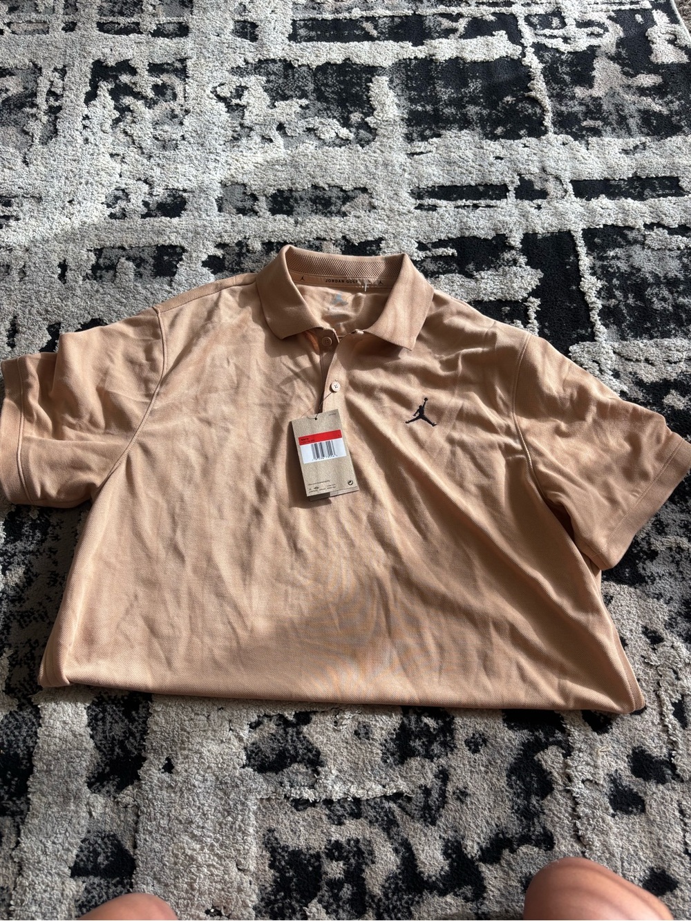 Jordan Men’s Brown Tan Polo with Jumpman Embroidery